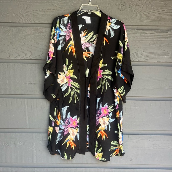 KONA SOL KIMONO STYLE TROPICAL PRINT SWIM COVERUP SIZE  L- XL - Picture 1 of 12